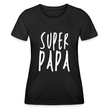 Super-Papa - Frauen Funktions-T-Shirt - Schwarz - Vorne - AI Model Female 172 light (172cm)
