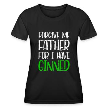 Forgive Me Father For I Have Ginned - Frauen Funktions-T-Shirt - Schwarz - Vorne - AI Model Female 172 light (172cm)