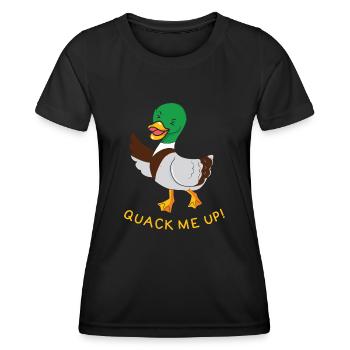Quack me Up Duck Funny Animal Puns - Women's Functional T-Shirt - black - Front - AI Model Female 172 light (172cm)