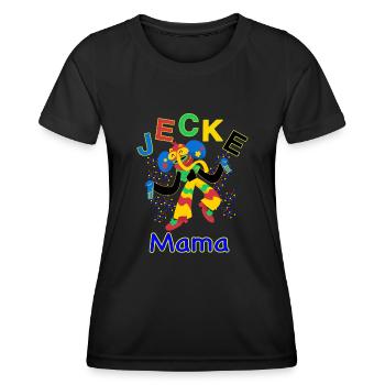 Jecke Mama im Karneval, auch als Gruppen-T-Shirt - Frauen Funktions-T-Shirt - Schwarz - Vorne - AI Model Female 172 light (172cm)