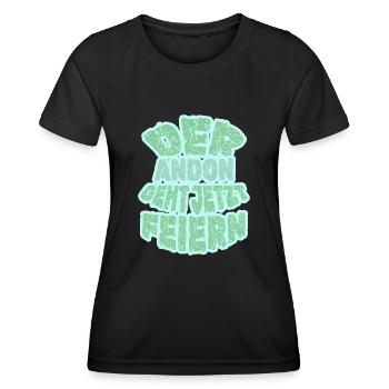 Feiern Andon - Frauen Funktions-T-Shirt - Schwarz - Vorne - AI Model Female 172 light (172cm)