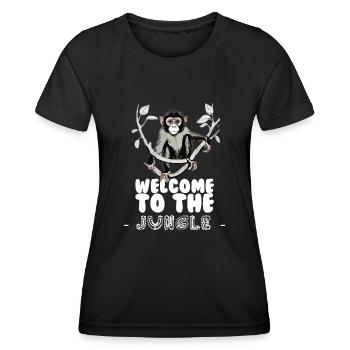 Bienvenue dans la jungle - T-shirt sport Femme - noir - Devant - AI Model Female 172 light (172cm)