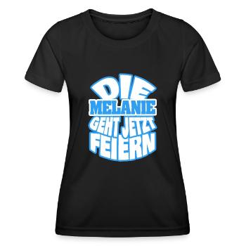 Jungesellin Melanie - Frauen Funktions-T-Shirt - Schwarz - Vorne - AI Model Female 172 light (172cm)