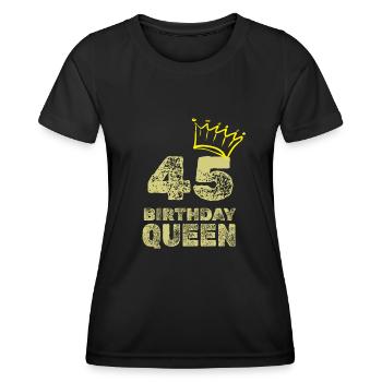 Age 45 - Women's Functional T-Shirt - black - Front - AI Model Female 172 light (172cm)