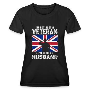I'm Not Just A Veteran I m Also A Husband - Women's Functional T-Shirt - black - Front - AI Model Female 172 light (172cm)