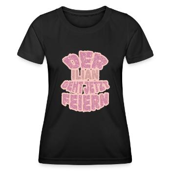 Feiern Ilian - Frauen Funktions-T-Shirt - Schwarz - Vorne - AI Model Female 172 light (172cm)