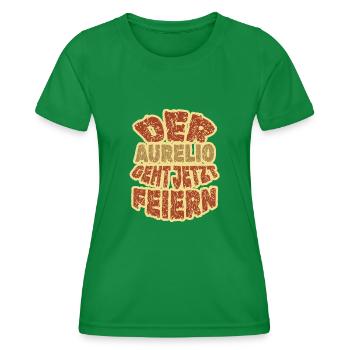 Geschenk für Aurelio - Frauen Funktions-T-Shirt - Kelly Green - Vorne - AI Model Female 172 dark (172cm)