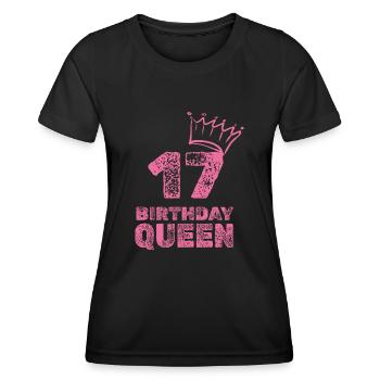 Geburtstag 17 - Frauen Funktions-T-Shirt - Schwarz - Vorne - AI Model Female 172 light (172cm)