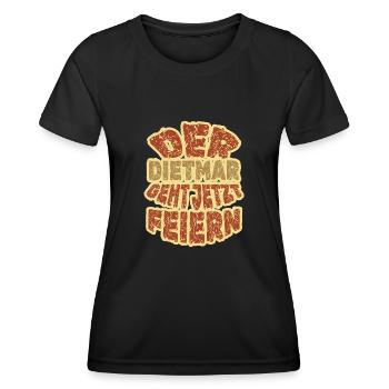 Geschenk für Dietmar - Frauen Funktions-T-Shirt - Schwarz - Vorne - AI Model Female 172 light (172cm)
