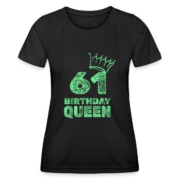 Birthday 61st - Women's Functional T-Shirt - black - Front - AI Model Female 172 light (172cm)