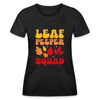 Leaf Peeper Squad Fall Season Leaf Collecting - Frauen Funktions-T-Shirt - Schwarz - Vorne - AI Model Female 172 light (172cm)