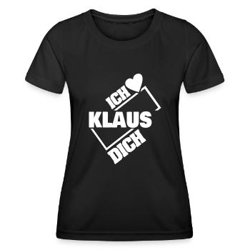 Cadeau pour Klaus - T-shirt sport Femme - noir - Devant - AI Model Female 172 light (172cm)