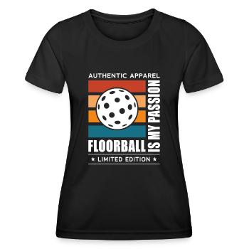 Floorball - Frauen Funktions-T-Shirt - Schwarz - Vorne - AI Model Female 172 light (172cm)