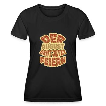 Cadeau pour le mois d’août - T-shirt sport Femme - noir - Devant - AI Model Female 172 light (172cm)