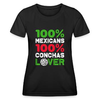 mexicans 100 per cent conchas lover Design - Women's Functional T-Shirt - black - Front - AI Model Female 172 light (172cm)