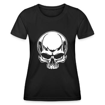 Rebell Totenkopf - Frauen Funktions-T-Shirt - Schwarz - Vorne - AI Model Female 172 light (172cm)