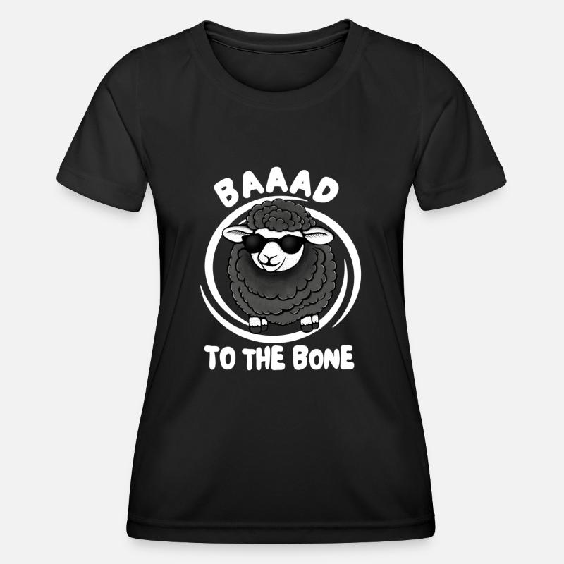 Baaad To The Bone Funny Black Sheep - Women's Functional T-Shirt - black