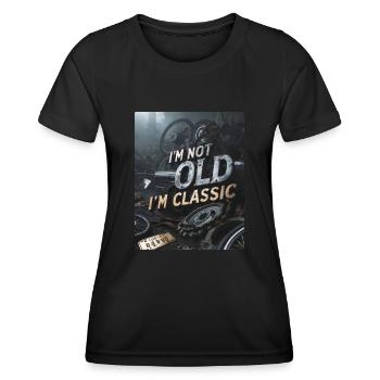 Ich bin nicht alt, ich bin klassisch - Frauen Funktions-T-Shirt - Schwarz - Vorne - AI Model Female 172 light (172cm)