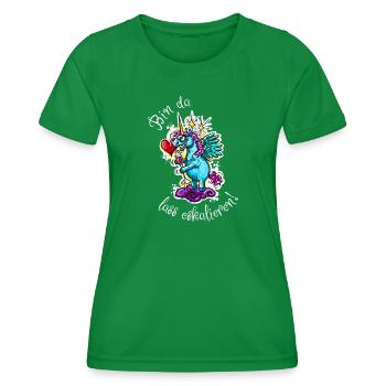 Einhorn Eskalation Unicorn - Frauen Funktions-T-Shirt - Kelly Green - Vorne - AI Model Female 172 dark (172cm)
