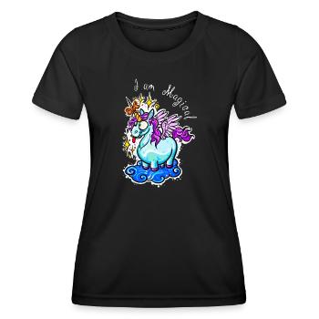 Einhorn Unicorn Süß - Frauen Funktions-T-Shirt - Schwarz - Vorne - AI Model Female 172 light (172cm)