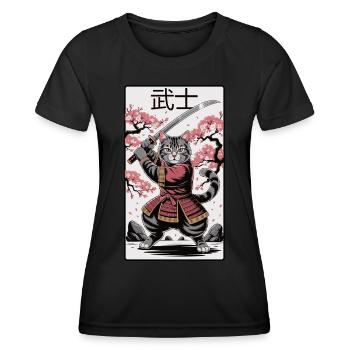 Warrior Cat – Anime Power - Women's Functional T-Shirt - black - Front - AI Model Female 172 light (172cm)