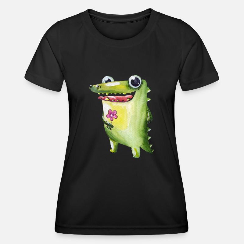 Croc, the charmer - Women's Functional T-Shirt - black