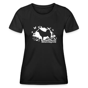 ISLANDHUND Hunde Hund Wilsigns - Frauen Funktions-T-Shirt - Schwarz - Vorne - AI Model Female 172 light (172cm)