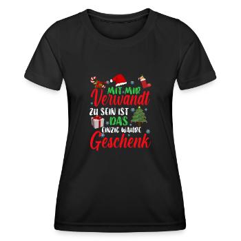 Mit mir Verwandt zu sein einzig wahre Geschenk - Frauen Funktions-T-Shirt - Schwarz - Vorne - AI Model Female 172 light (172cm)