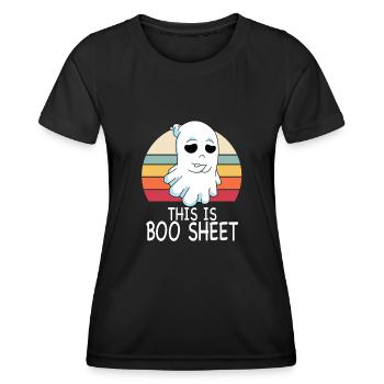 This Is Boo Sheet - Women's Functional T-Shirt - black - Front - AI Model Female 172 light (172cm)