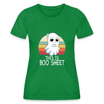 Ceci est Boo Sheet - T-shirt sport Femme - vert - Devant - AI Model Female 172 dark (172cm)