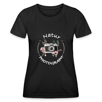 Fotografen Fotografin Kamera Natur Design - Frauen Funktions-T-Shirt - Schwarz - Vorne - AI Model Female 172 light (172cm)
