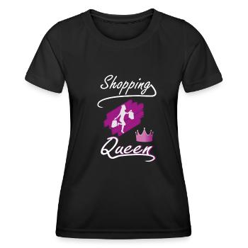 Shopping birthday Queen- Frauen Einkaufen Spruch - Frauen Funktions-T-Shirt - Schwarz - Vorne - AI Model Female 172 light (172cm)