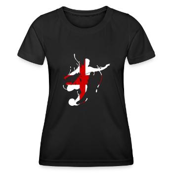 England - Fussball - Weltmeisterschaft - Frauen Funktions-T-Shirt - Schwarz - Vorne - AI Model Female 172 light (172cm)