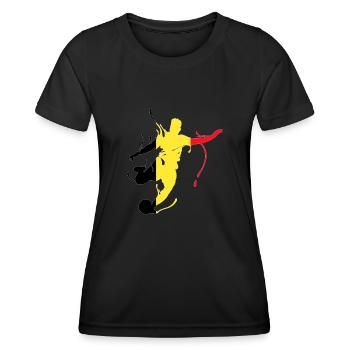 Belgien Weltmeisterschaft Fussball - Frauen Funktions-T-Shirt - Schwarz - Vorne - AI Model Female 172 light (172cm)