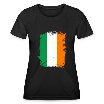 Ireland Flag Vintage Irish Flag Dublin - Women's Functional T-Shirt - black - Front - AI Model Female 172 light (172cm)