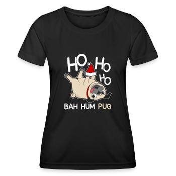 Lustiges Mops-Weihnachtst-shirt - Frauen Funktions-T-Shirt - Schwarz - Vorne - AI Model Female 172 light (172cm)