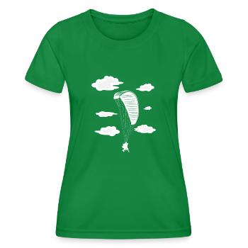 Gleitschirm Paraglider Pilot - Frauen Funktions-T-Shirt - Kelly Green - Vorne - AI Model Female 172 dark (172cm)