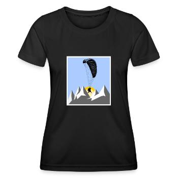 Paragliding Gleitschirm Alpen - Frauen Funktions-T-Shirt - Schwarz - Vorne - AI Model Female 172 light (172cm)