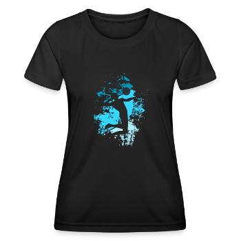 Vintage Volleyball Volleyballer - Frauen Funktions-T-Shirt - Schwarz - Vorne - AI Model Female 172 light (172cm)
