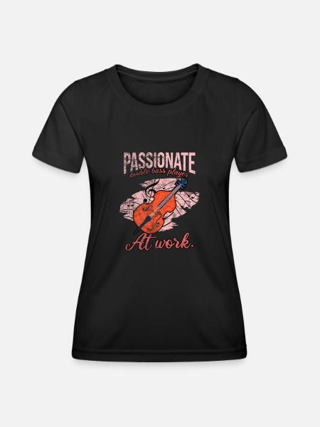 Kontrabass - Frauen Funktions-T-Shirt - Schwarz
