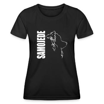 SAMOJEDE Profil Chiens Chien Wilsigns - T-shirt sport Femme - noir - Devant - AI Model Female 172 light (172cm)