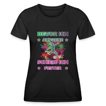 Bevor ich aufgebe schieße ich Fester - Frauen Funktions-T-Shirt - Schwarz - Vorne - AI Model Female 172 light (172cm)