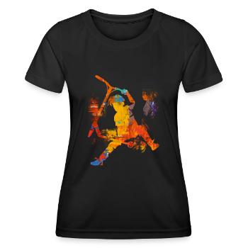 trottinette freestyle - T-shirt sport Femme - noir - Devant - AI Model Female 172 light (172cm)