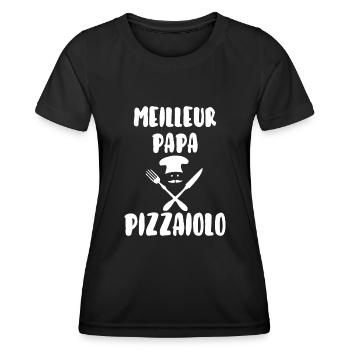 Meilleur papa pizzaiolo - T-shirt sport Femme - noir - Devant - AI Model Female 172 light (172cm)