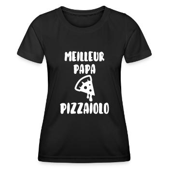 Meilleur papa pizzaiolo - T-shirt sport Femme - noir - Devant - AI Model Female 172 light (172cm)