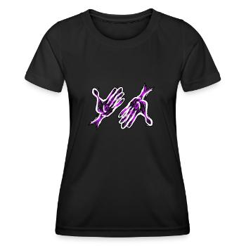 lila Hand Hände - Frauen Funktions-T-Shirt - Schwarz - Vorne - AI Model Female 172 light (172cm)