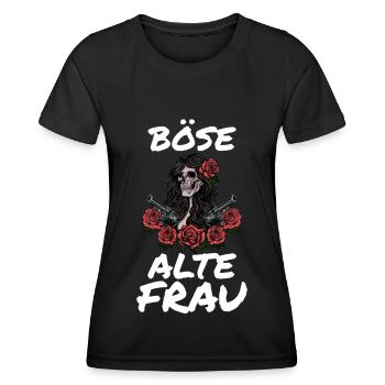 Böse Alte Frau Outfit - Frauen Funktions-T-Shirt - Schwarz - Vorne - AI Model Female 172 light (172cm)
