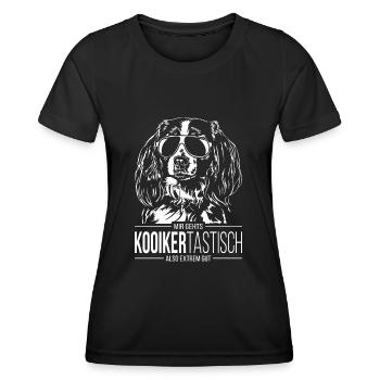 KOOIKERTASTISCH Kooikerhondje Hundespruch Hunde - Frauen Funktions-T-Shirt - Schwarz - Vorne - AI Model Female 172 light (172cm)