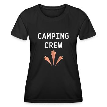 Équipe de camping - T-shirt sport Femme - noir - Devant - AI Model Female 172 light (172cm)