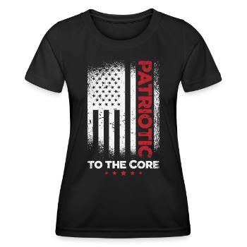 Patriotismus Amerikanische Flagge Unabhängigkeitstag - Frauen Funktions-T-Shirt - Schwarz - Vorne - AI Model Female 172 light (172cm)
